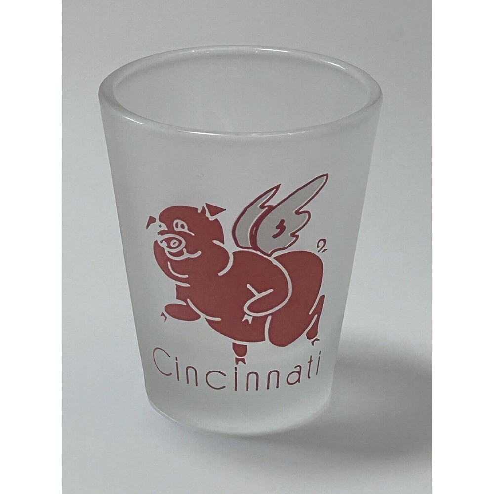 Cincinnati Where Pigs Fly Shot Glass Bar Novelty Collectible